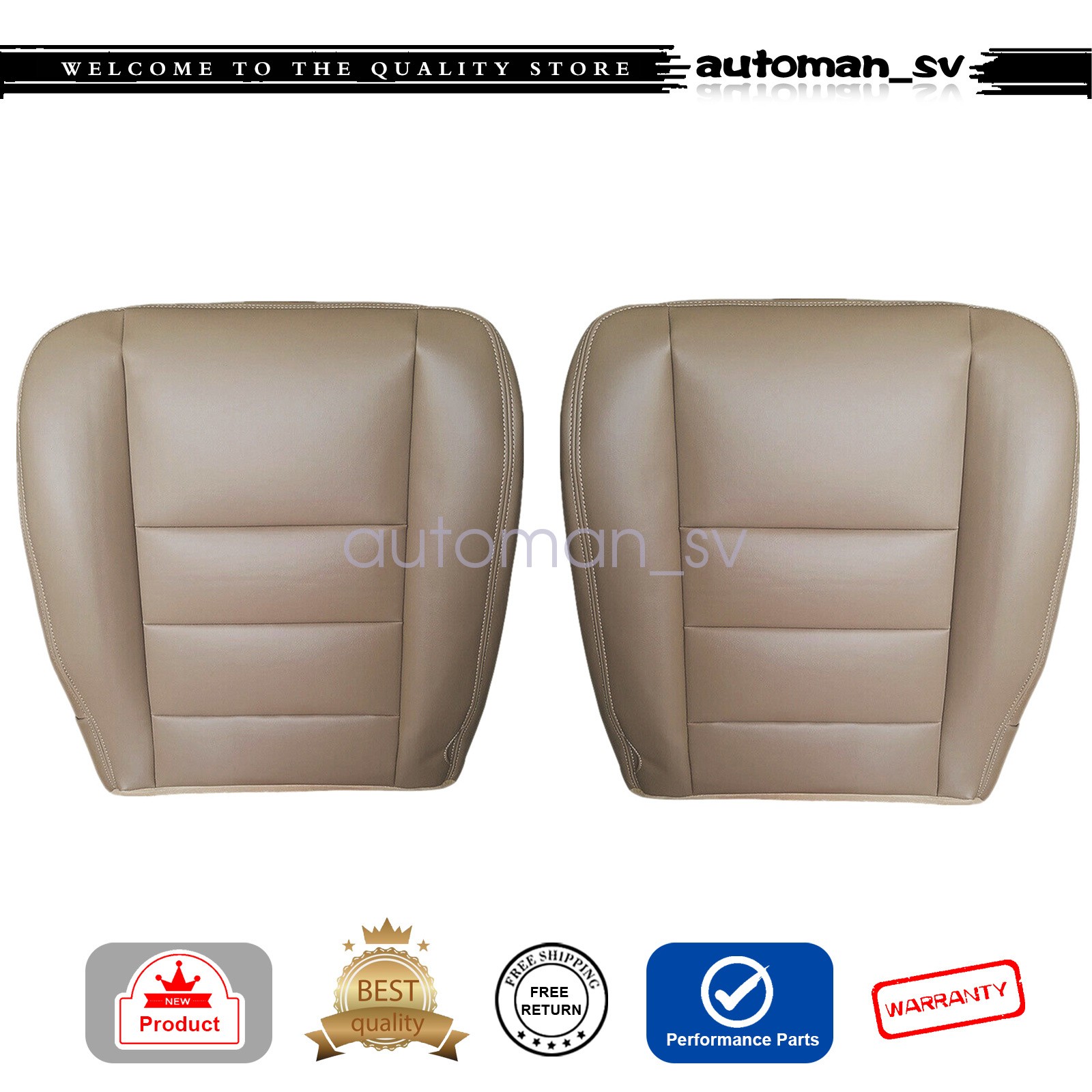 For 2002-2007 Ford F250 F350 Lariat XLT Driver & Passenger Bottom Seat Cover TAN