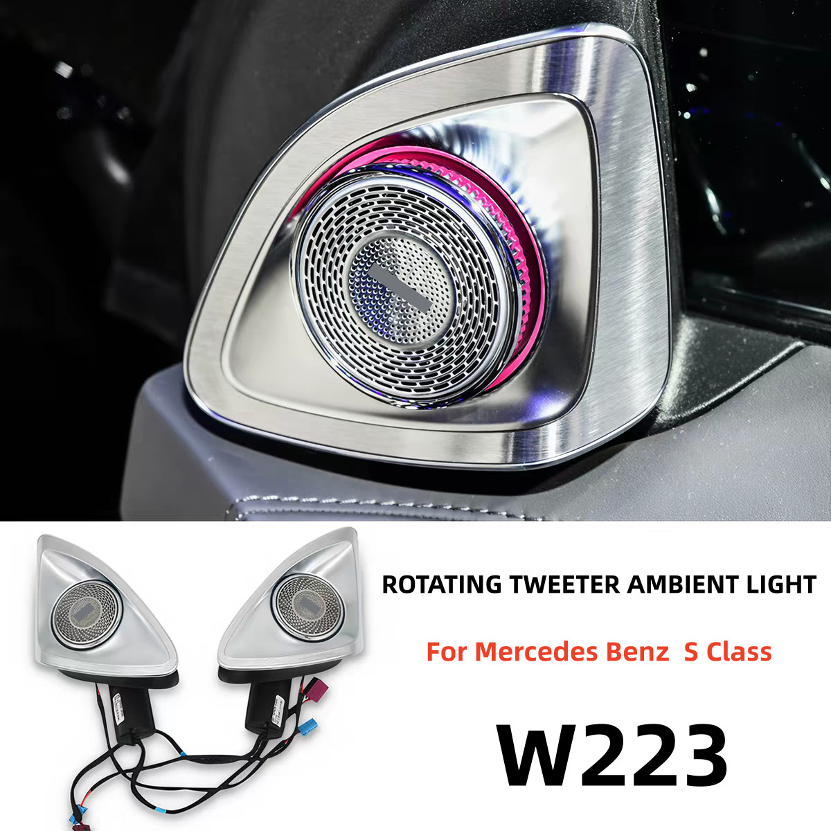 4D Rotation Speaker Tweeter For Mercedes Benz W223 S Class S580 64 Colors Light