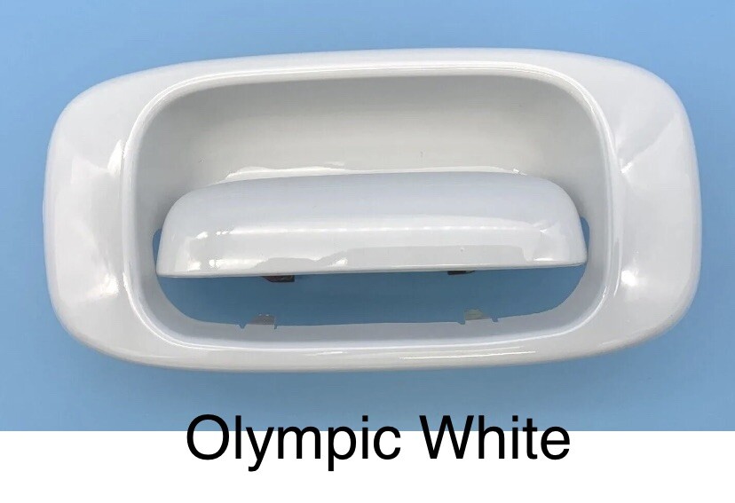 99-06 GM Chevy GMC Silverado Sierra Olympic white tailgate handle and bezel 