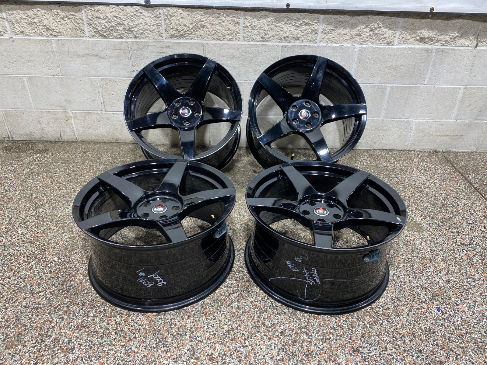 2019 FORD MUSTANG PROJECT6 GR5 GLOSS BLACK WHEEL RIM SET 20x10 20x11