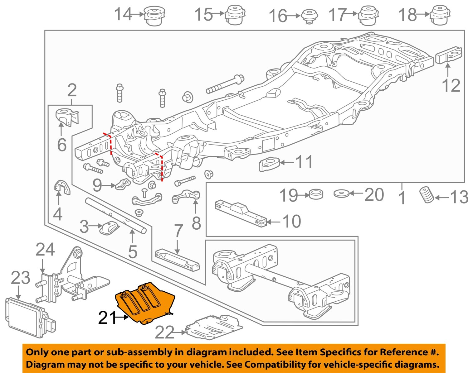 GM OEM 15-20 Escalade ESV Frame Frame Components-Skid Plate 23135960