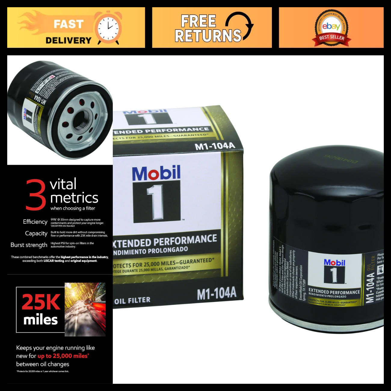 Extended Performance Oil Filter M1-104A for Superior Engine Protection & Longevi