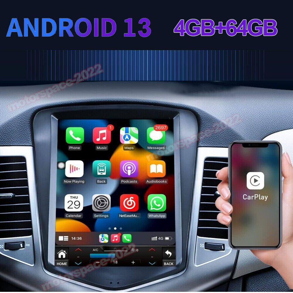 4+64G For Chevrolet Cruze 2009-2015 Android 13 Car Radio Stereo Wifi GPS Carplay