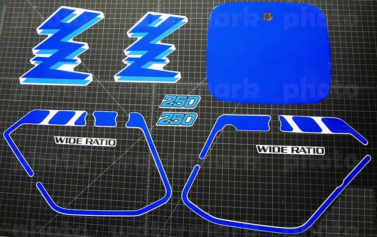 1989 Yamaha YZ250WR 9pc graphic 89' decals YZ250 BLUE pegatina sticker aufkleber