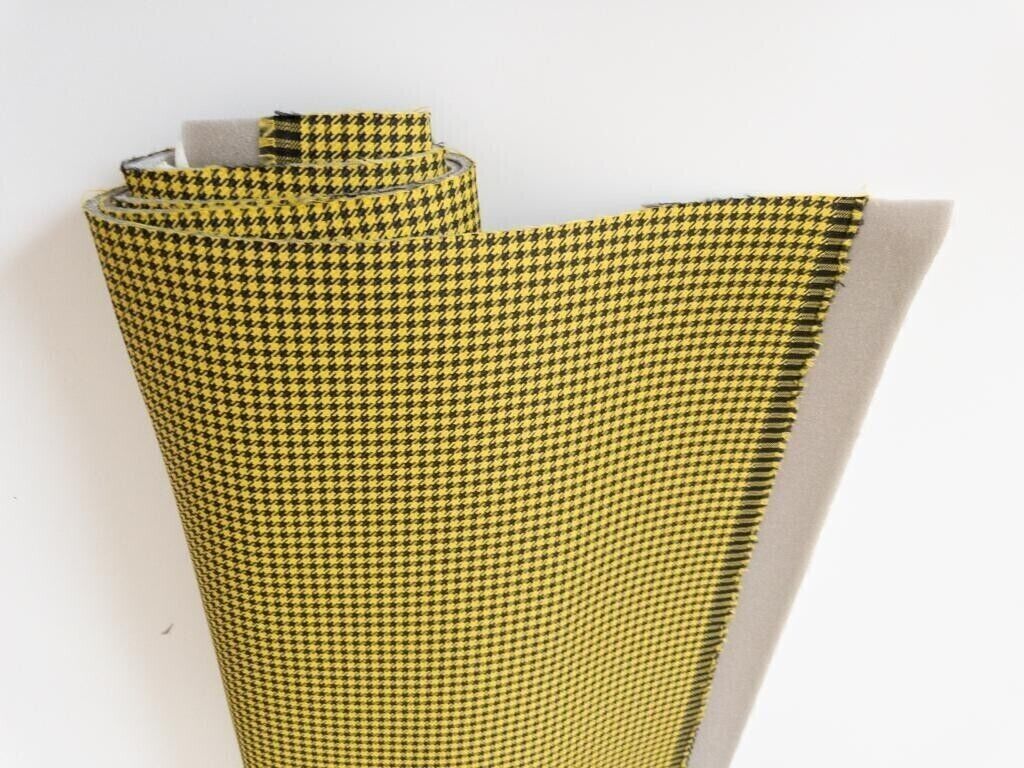 NEW for PORSCHE Pepita Seating Fabric Car Upholstery Black/Yellow Houndstooth