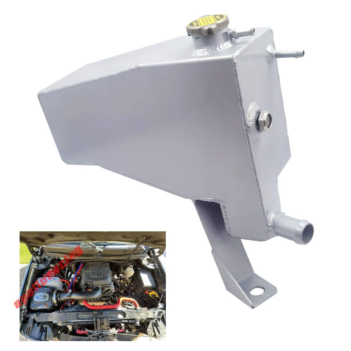 Metal Radiator Coolant Tank For 07-13 Chevy Silverado GMC Sierra 1500 Pickup