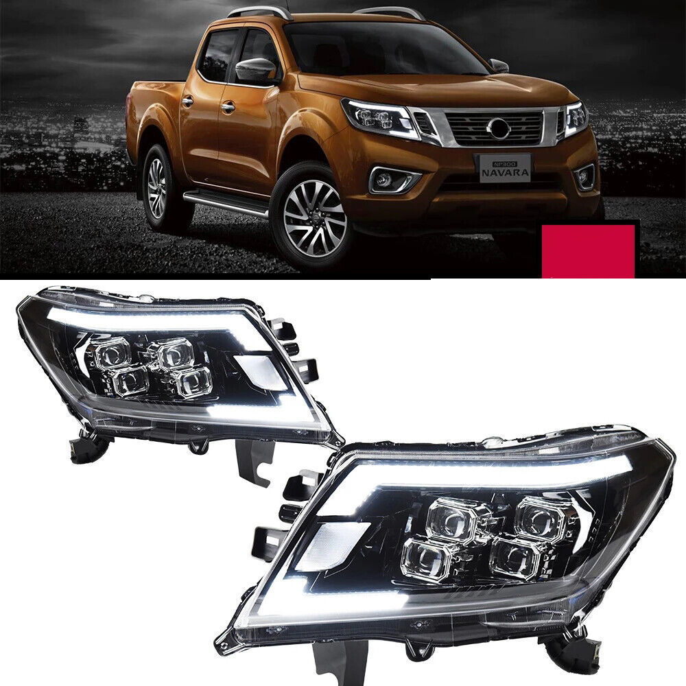 For Navara NP300 2015-2021 LED Headlight Replacement DRL Dual Projector Facelift