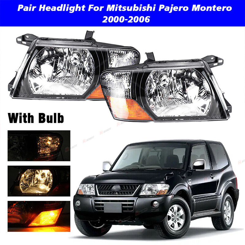 For Mitsubishi Pajero Montero 2000-2006 Headlights Front Headlamps Left+Right