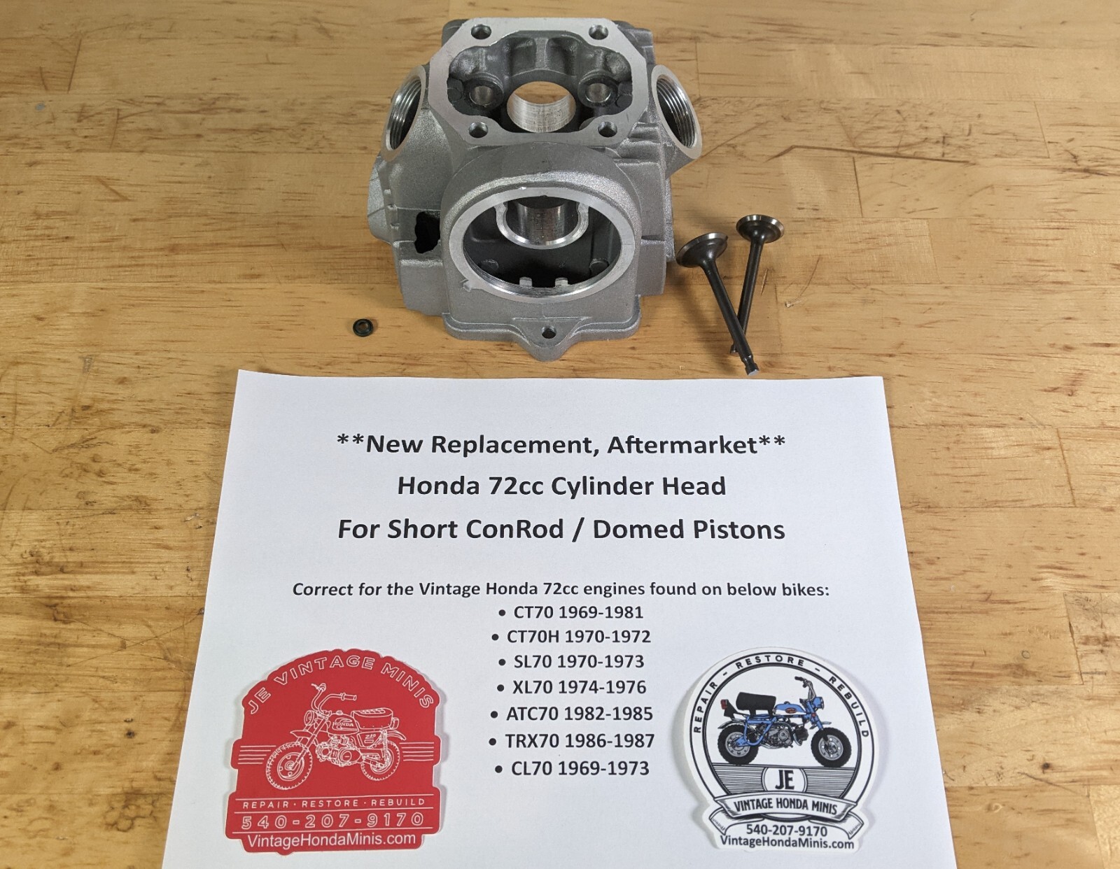 Cylinder Head - New 72cc - Correct For Honda 6v CT70 SL70 XL70 CL70 ATC70 TRX70