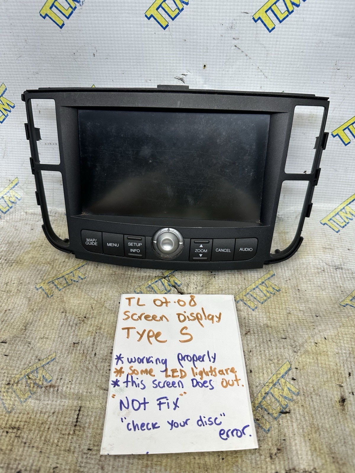 07 08 Acura TL TYPE S Navigation GPS Info Screen Display Dash Front *TESTED* OEM