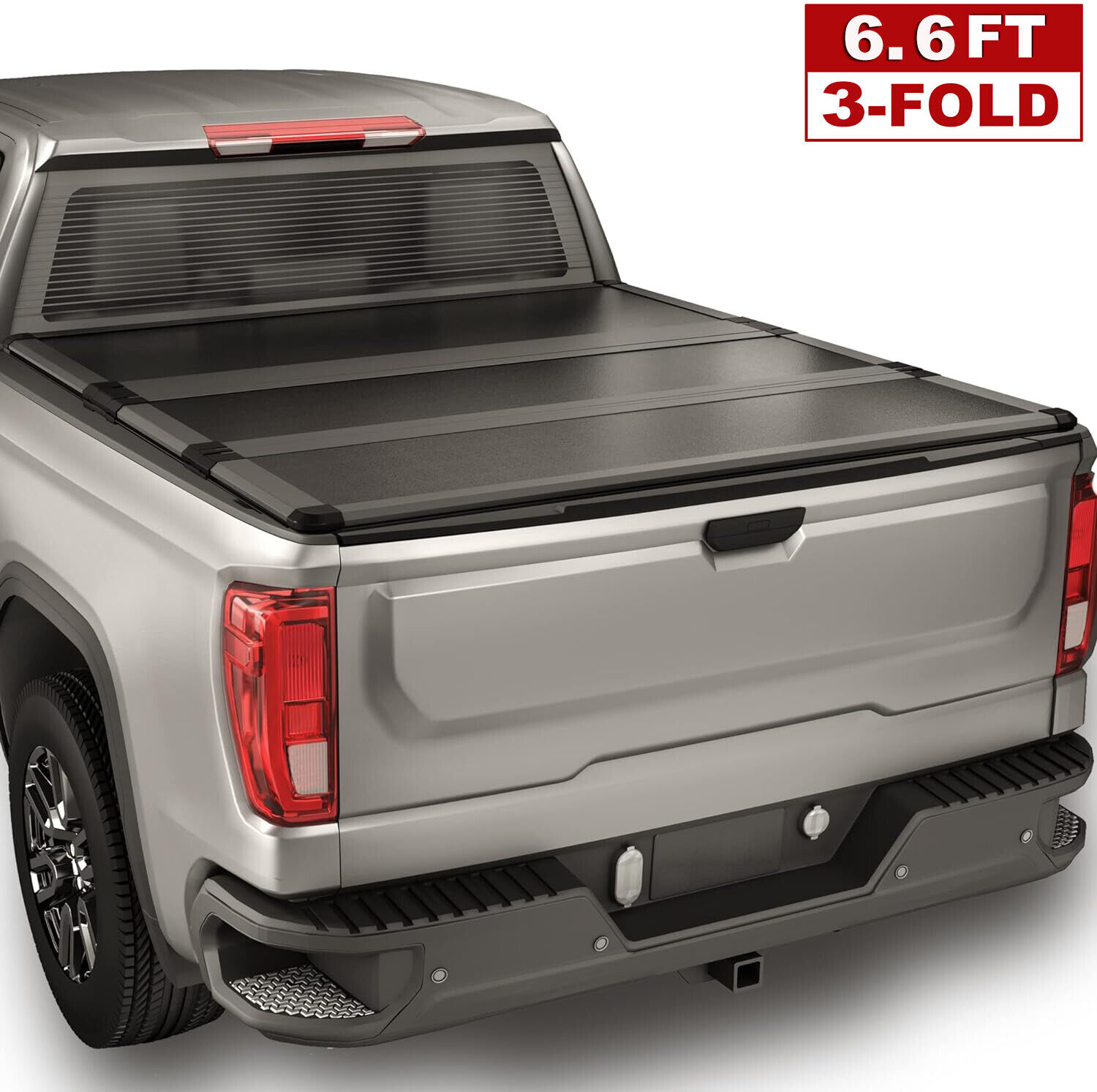 6.6FT Hard Tri-Fold Tonneau Cover Truck Bed for 07-24 Silverado/Sierra 1500
