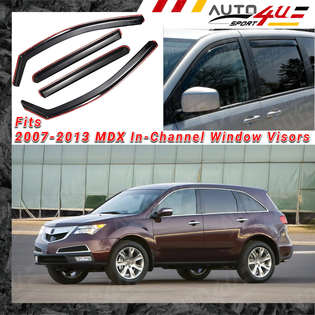 Fits 2007-2013 Acura MDX In-Channel Vent Window Visors Sun Rain Guard Deflectors Fits 2007-2013 Acura MDX In-Channel Vent Window Visors Sun Rain Guard Deflectors