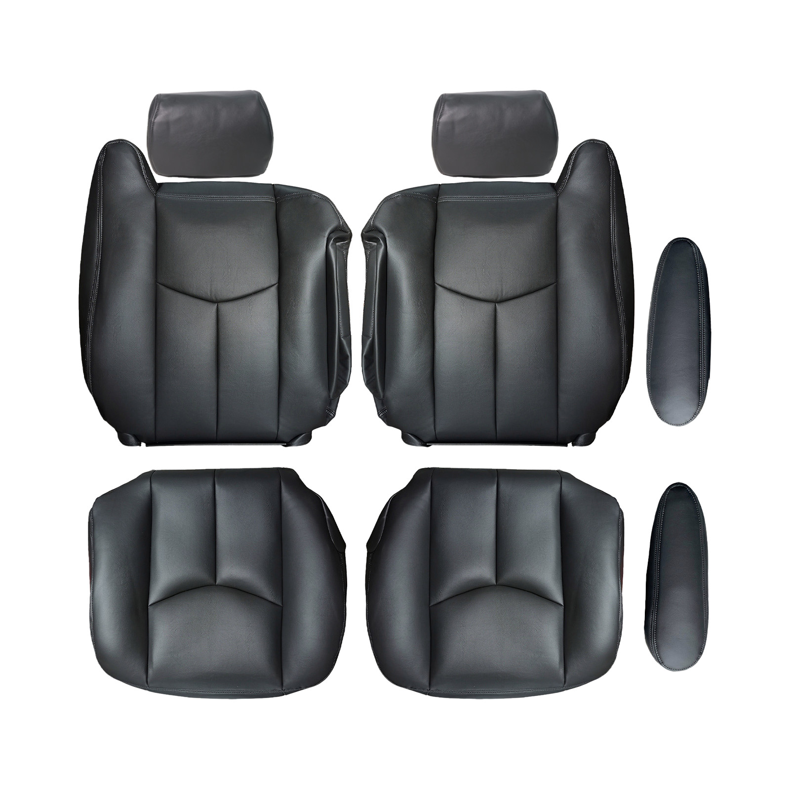 2003-2006 For Chevy Silverado GMC Sierra Front Side Leather Seat Cover Drak Gray