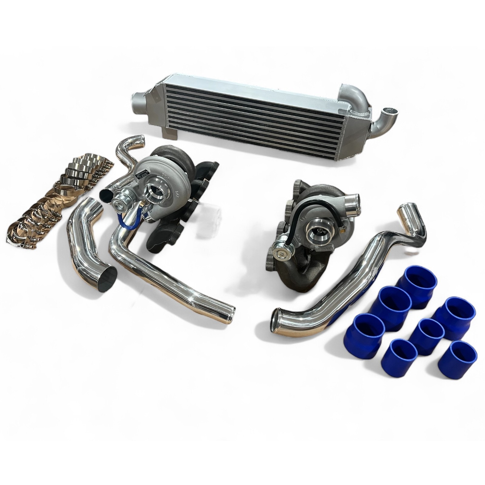 T25 Cast Twin Turbo TT For Ford Mustang 260 289 302 351 5.0L Kit Fox Body Spool