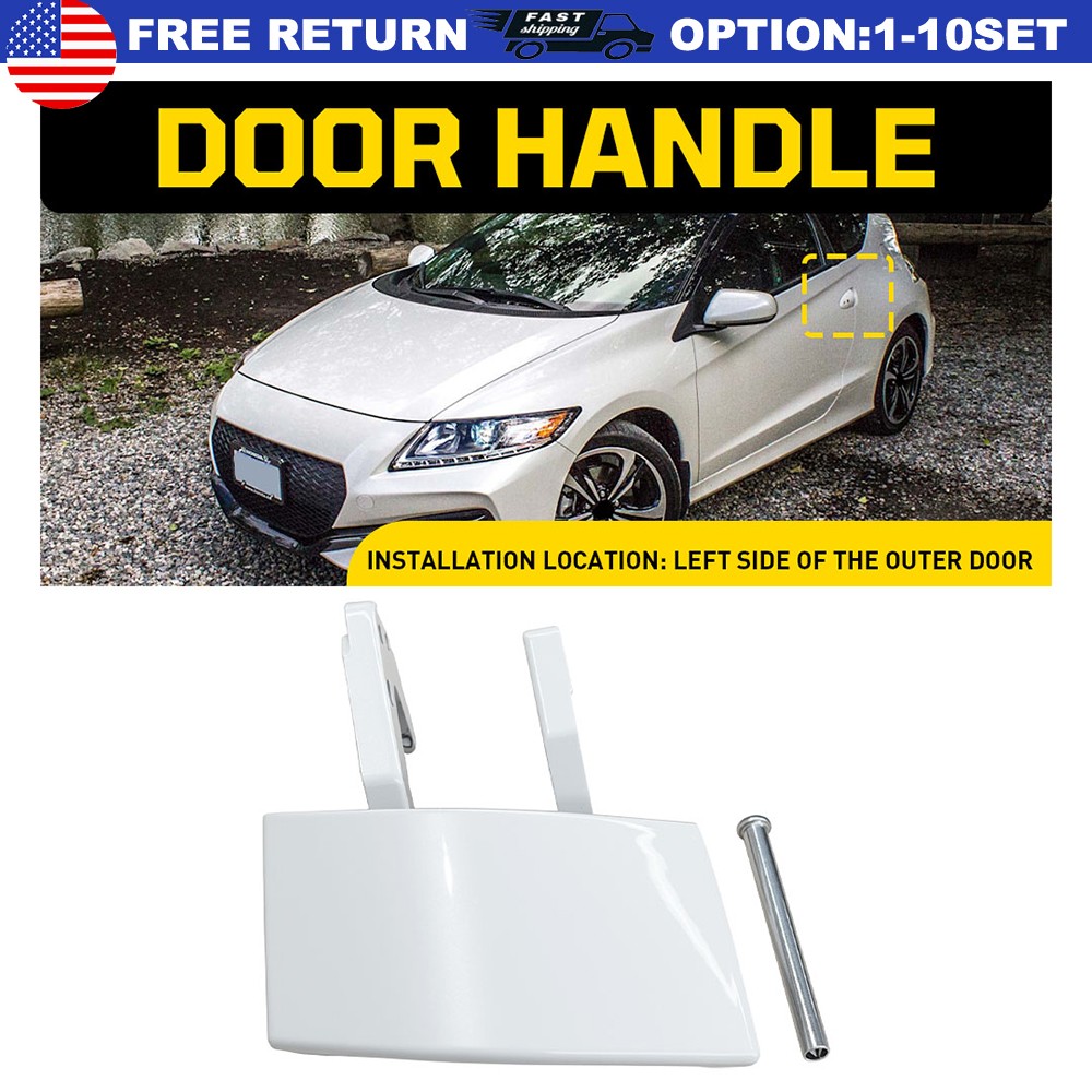 Metal Left Side Outer Door Handle Repair Kit For Honda CRZ CR-Z 11-16 White 1-5x