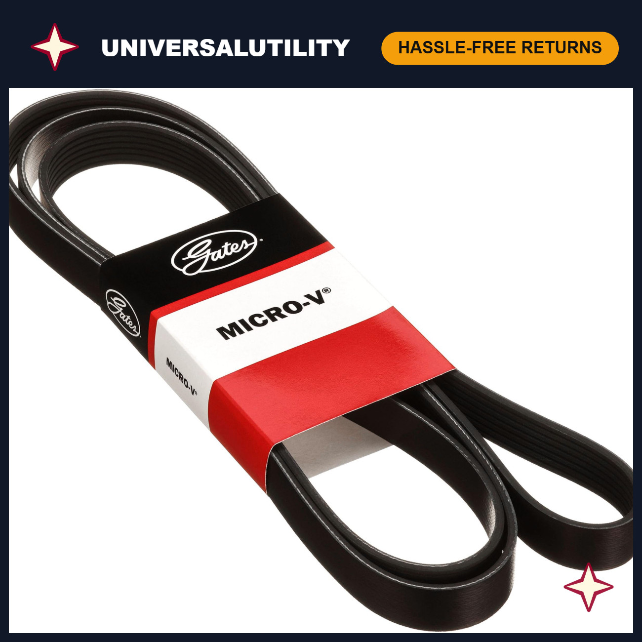 Micro V Serpentine Drive Belt K070834 - Durable, High-Performance Engine Accesso