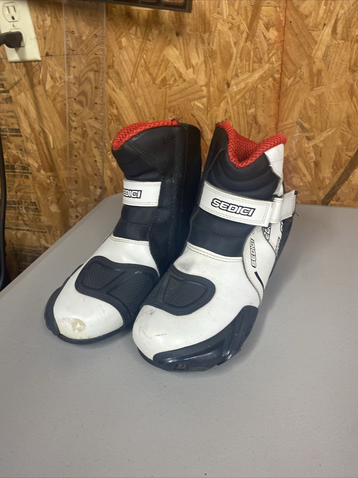 Sedici Rapido Leather Riding Boots Men’s Size 42/9 White /Black Zipper-Velcro