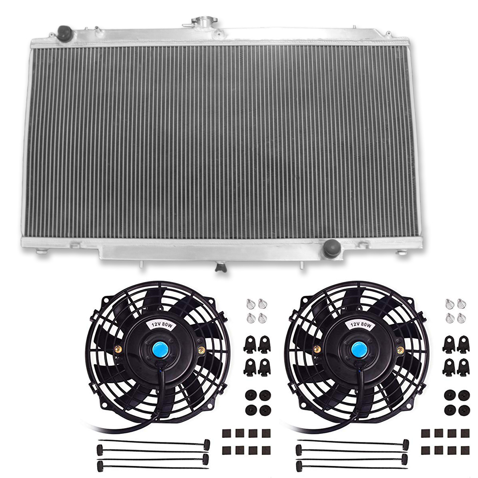 3Row Aluminium Radiator & Fans For 1997-On Nissan Patrol Y61 GU 4.5L Petrol TB45