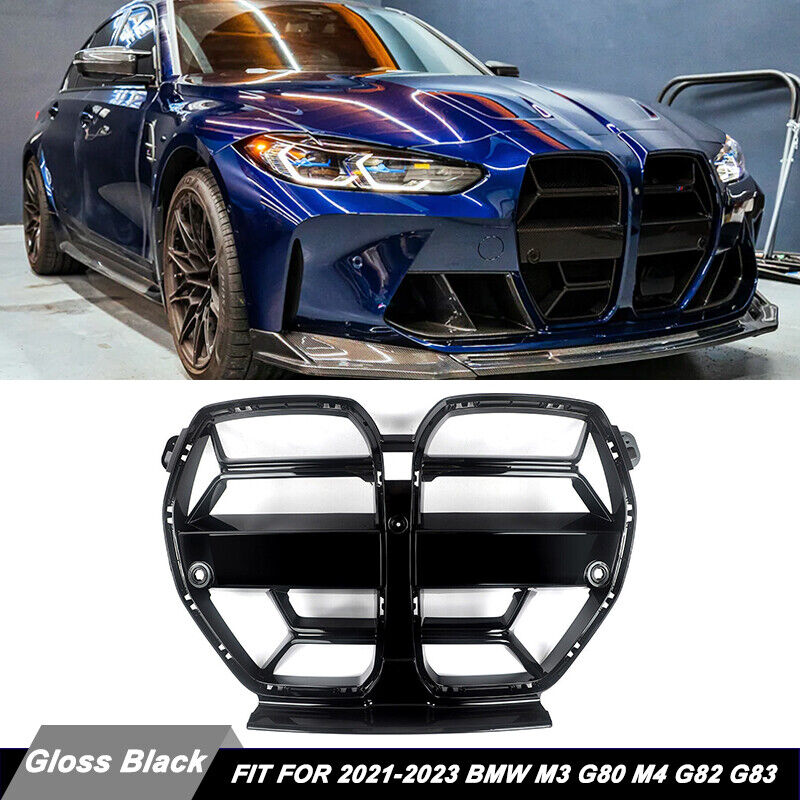 FOR BMW M3 G80 M4 G82 G83 2021-2024 CSL STYLE ABS GLOSS BLACK FRONT GRILL GRILLE