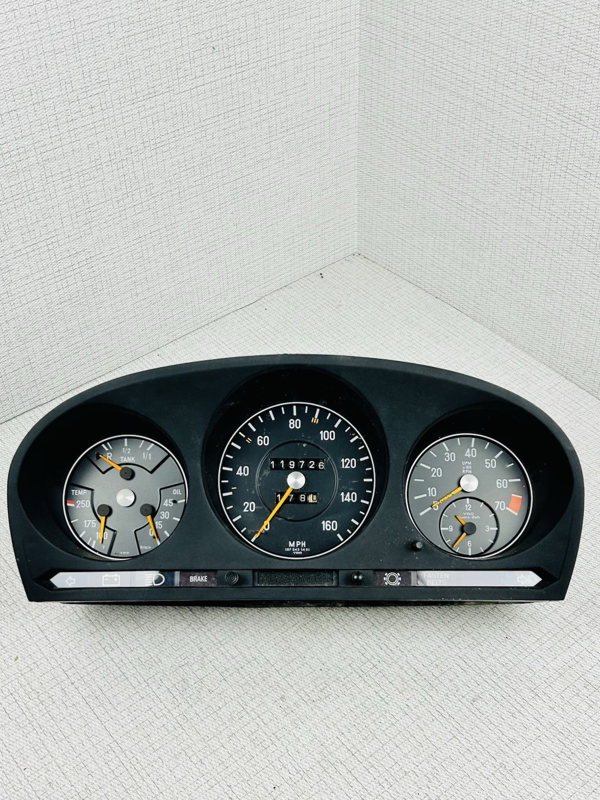 1972-1989 MERCEDES R107 W116 280S 450SEL DASH INSTRUMENT GAUGE CLUSTER OEM 119K