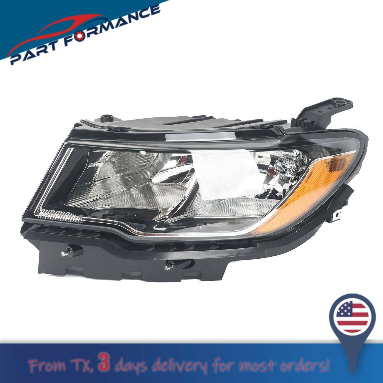 FOR 2017-2021 Jeep Compass Halogen Factory Style Driver Side Headlight LH