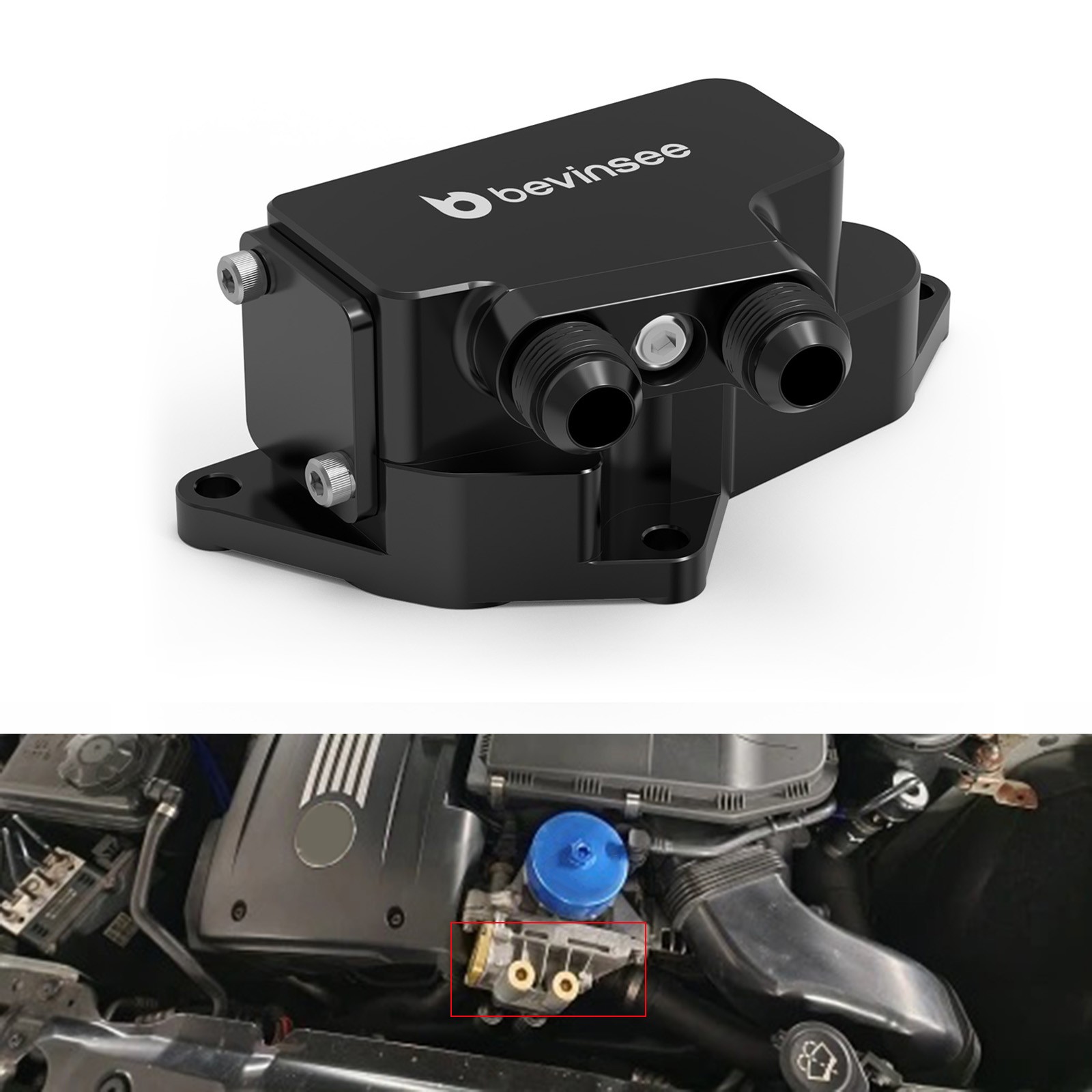 For BMW N54 N55 Engine Oil Cooler Adapter With Thermostat For 335i 135i X1 35i
