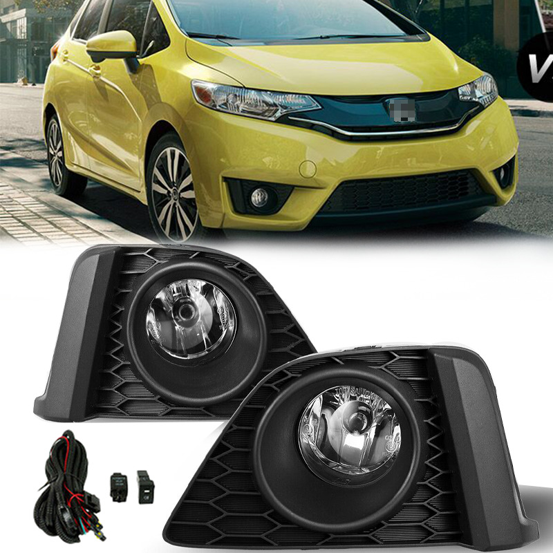 Pair Fit 2015 2016 2017 Honda Fit Jazz Fog Lights Lamps w/ Bulbs+Switch+Wiring