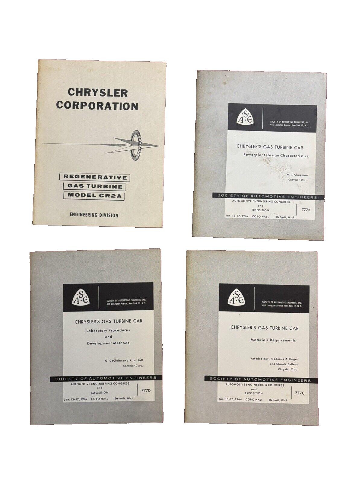 RARE 1963-1964 Chrysler Gas Turbine Car Engineering Assembly Manuals 1964