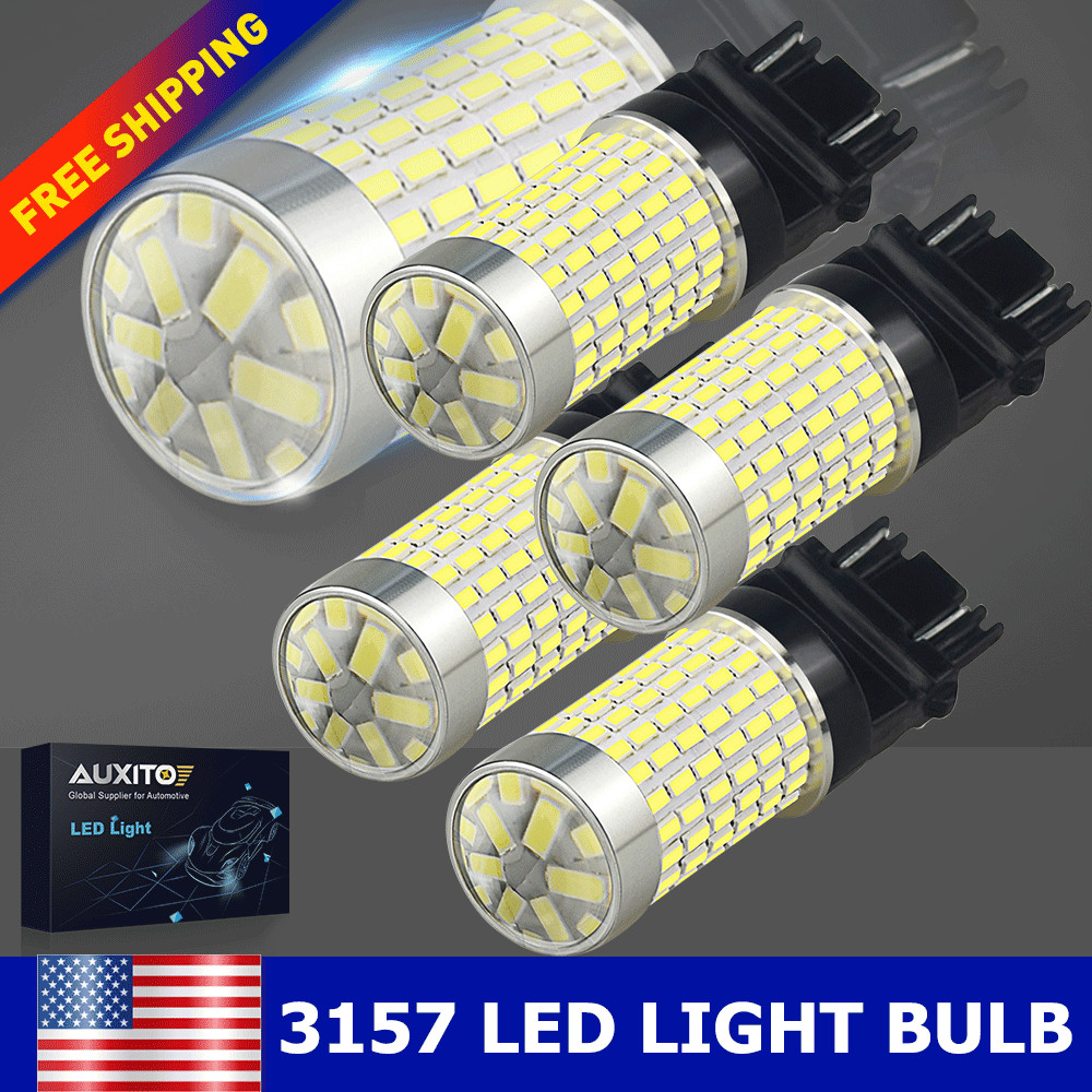 2X/4X/10X White 3157 3457 3057 Signal 144SMD Backup Reverse Turn LED Light Bulbs