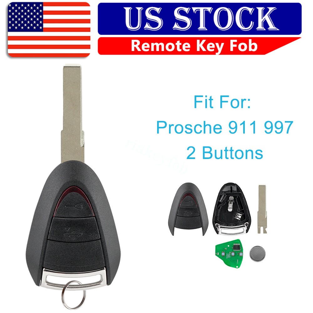 Remote Control Car Key Fob 2 Buttons For Porsche 997 911 Boxster S Cayman
