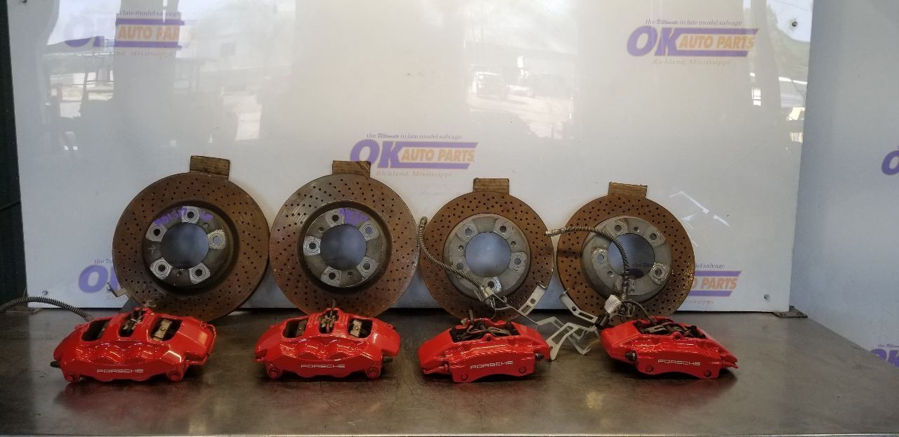 15 PORSCHE CAYMAN S 981 BRAKE CALIPER SET WITH ROTORS RED