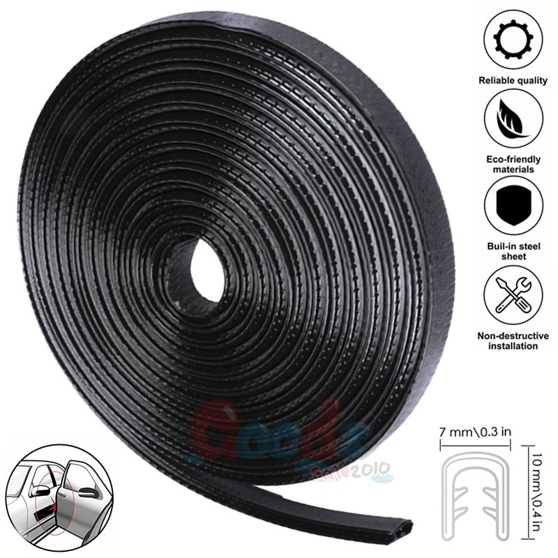 Protector de Borde de Puerta de Goma Tira Anticolisión para Puertas de Coche 13\'