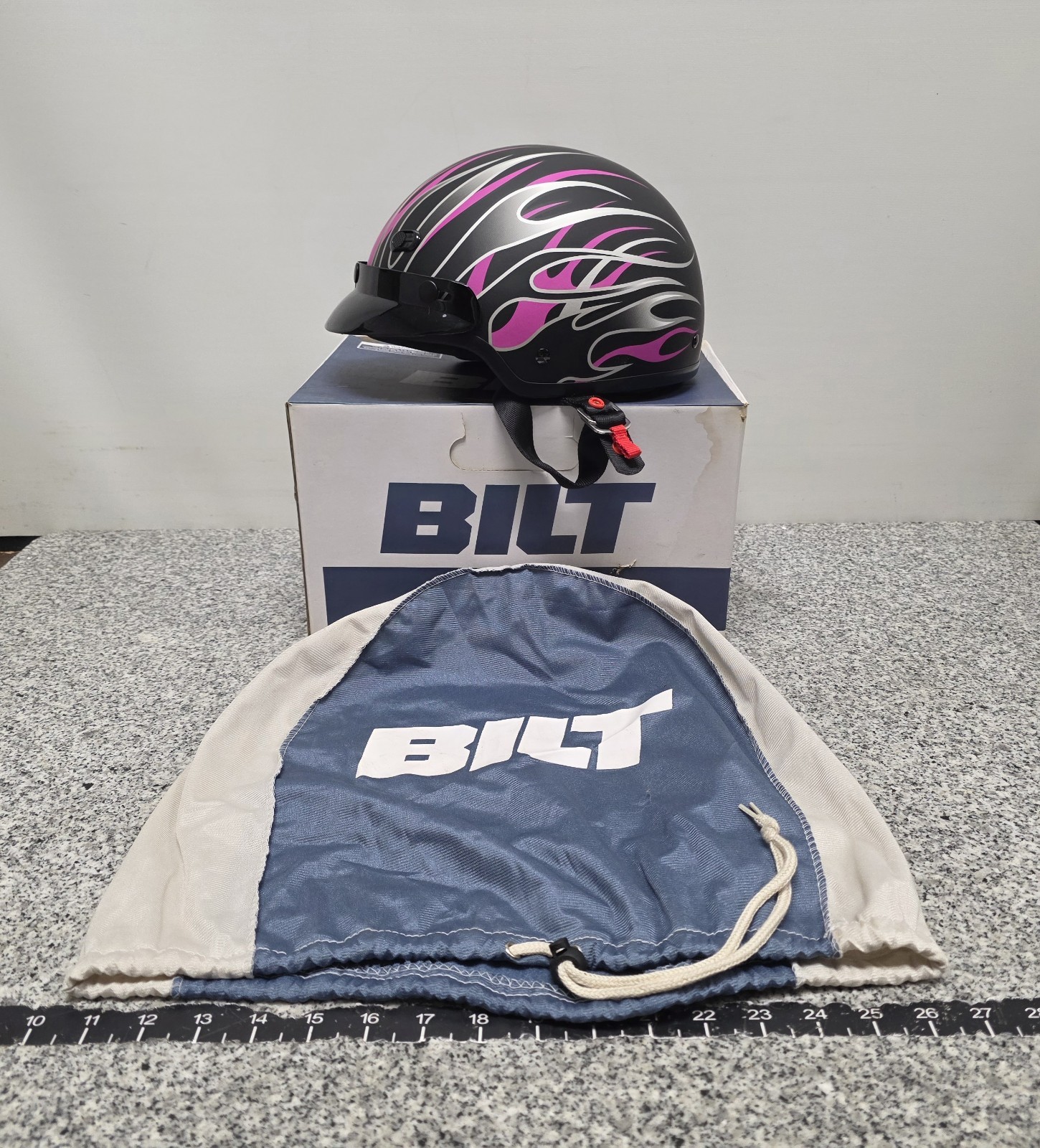 BILT Phoenix Women’s Half Helmet Matte Black/Pink Size Medium