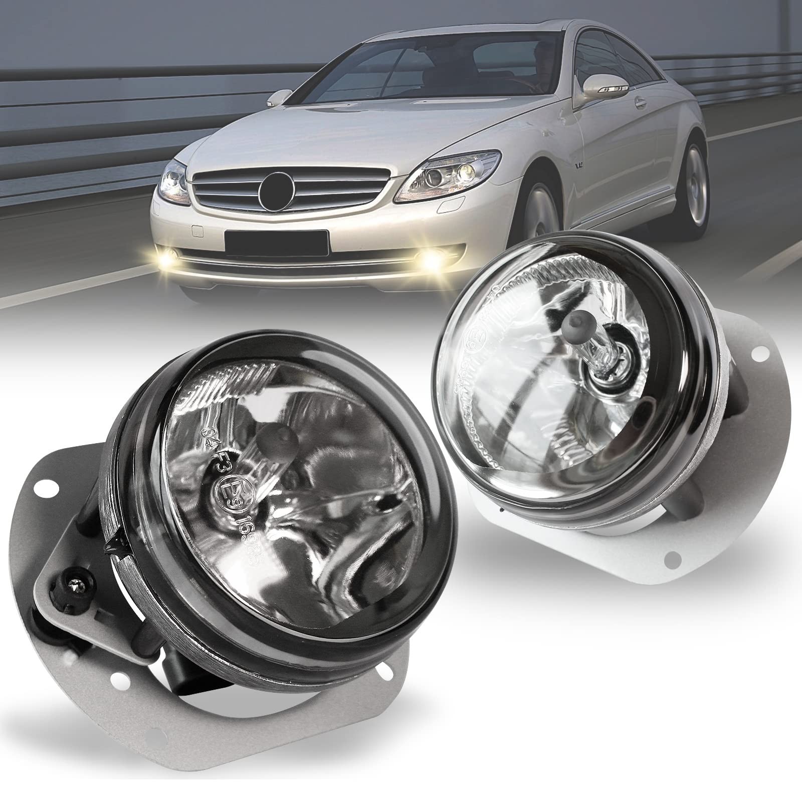 Pair Fog Lights For 2007-2013 Mercedes Benz (W204 C250 C300 C350 C63) Pair Fog Lights For 2007-2013 Mercedes Benz (W204 C250 C300 C350 C63)