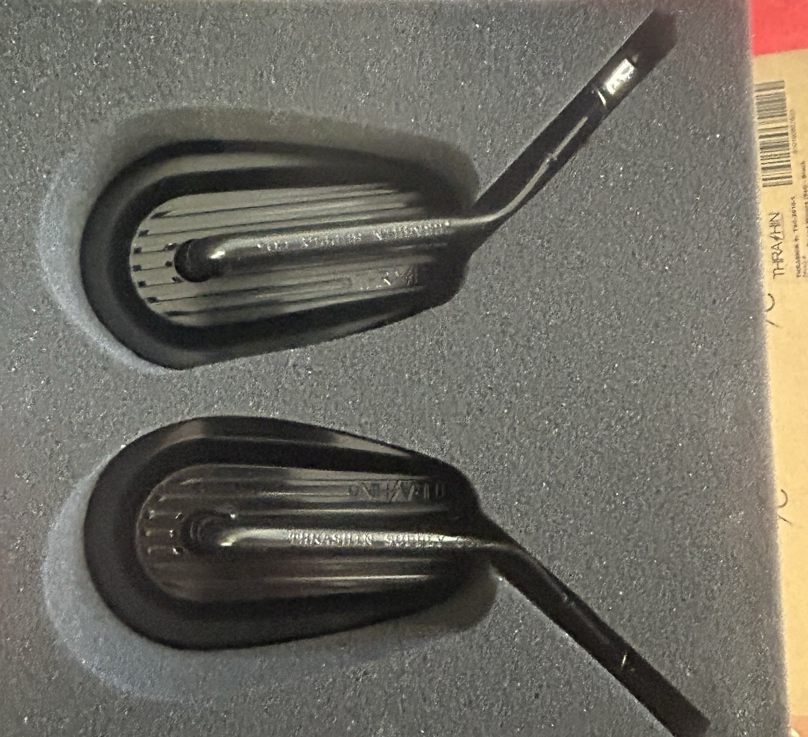 Thrashin Supply Billet Mini Mirrors - Finned - Black