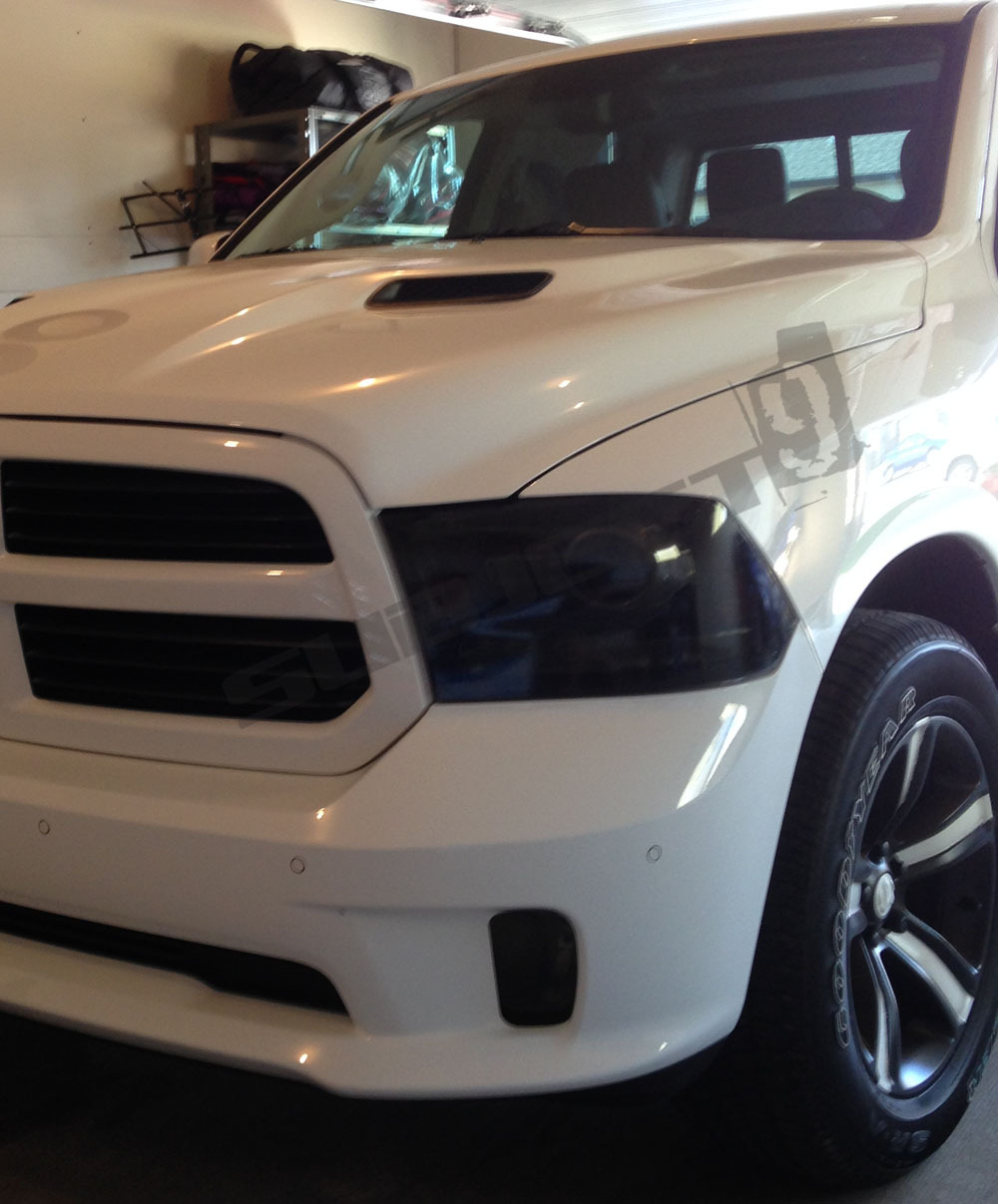 13-22 Dodge Ram precut HEADLIGHT tint vinyl smoked covers   $5 refund available