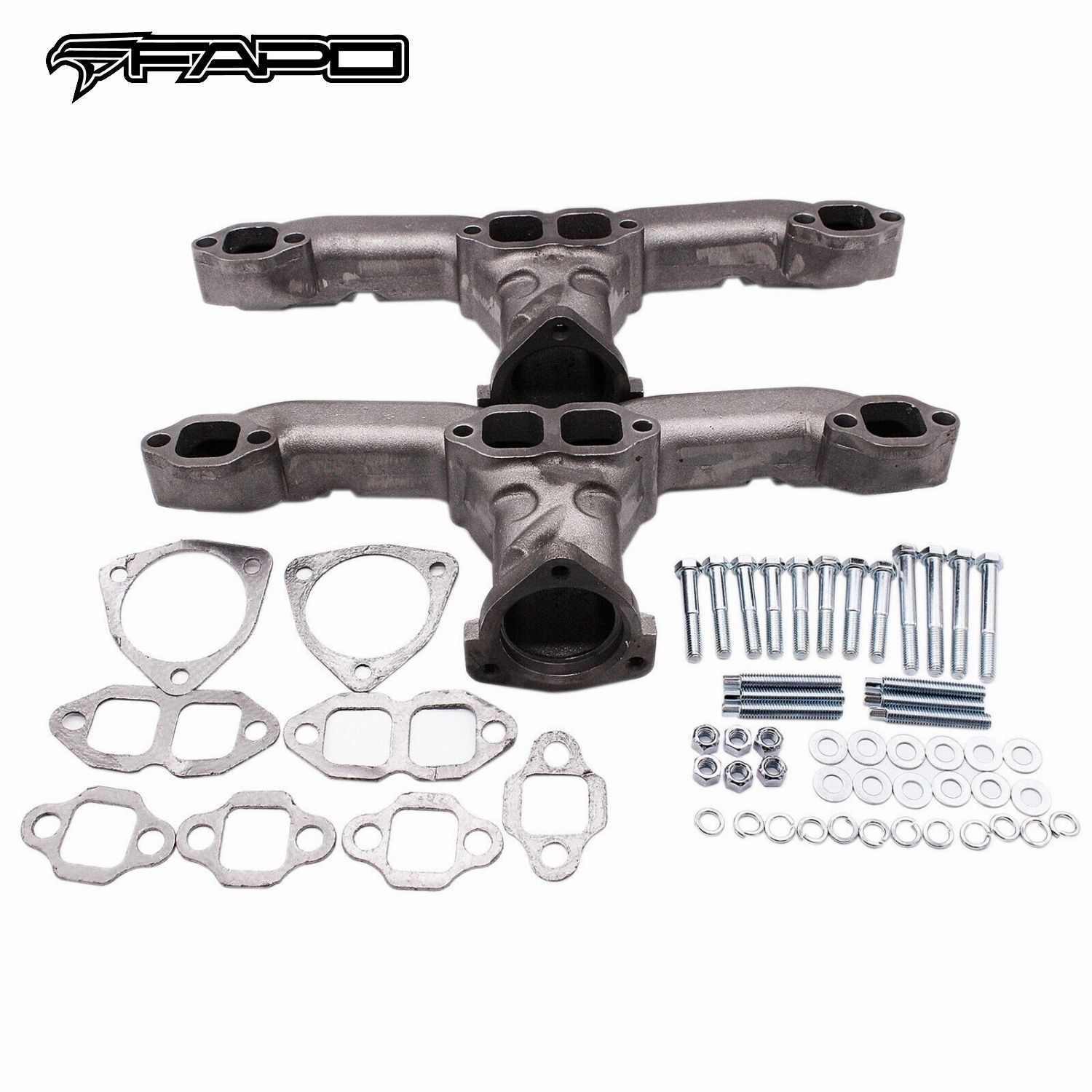 FAPO Exhaust Manifolds for 62-69 Chevy Corvette C2 Camaro SBC 327 Stingray Cast FAPO Exhaust Manifolds for 62-69 Chevy Corvette C2 Camaro SBC 327 Stingray Cast