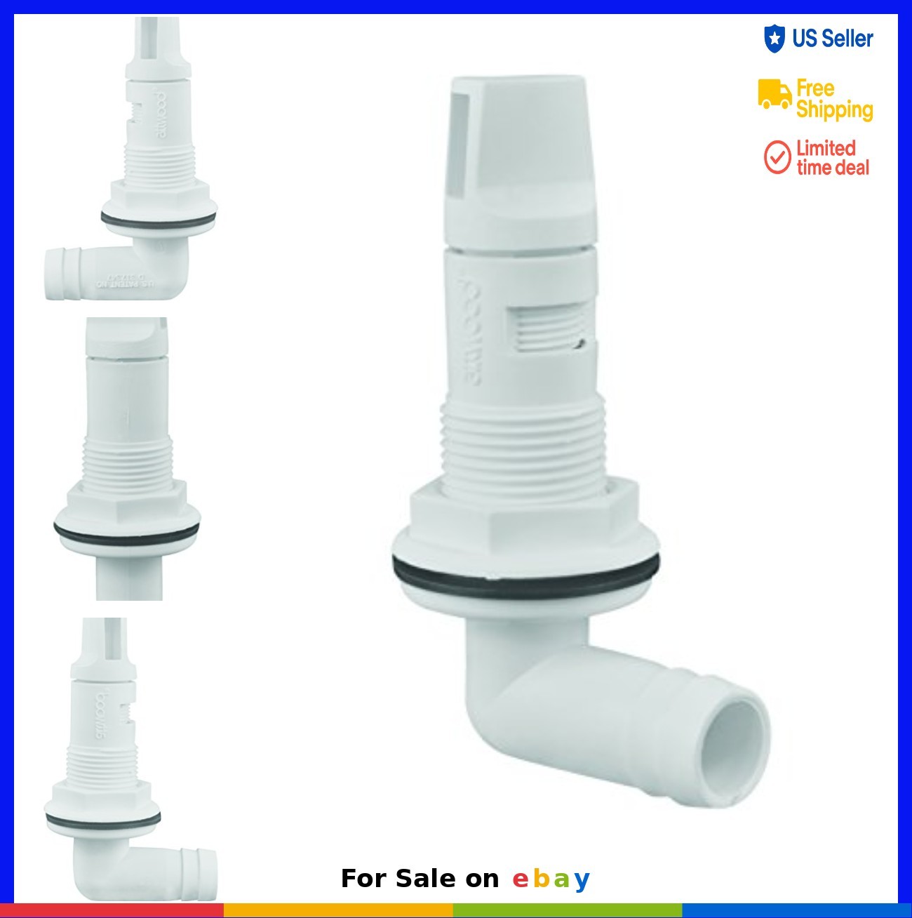 Adjustable Livewell Spray Head 3/4 Inch Hose Polypropylene Boat Tank Mounting