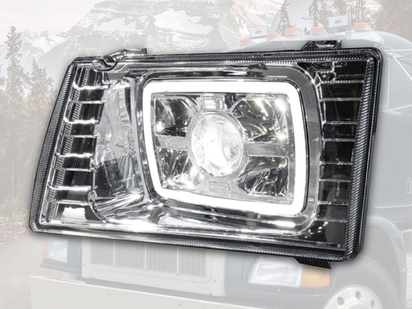 LED Headlight LH Left Hand For Peterbilt 375 377 Headlamp Assembly