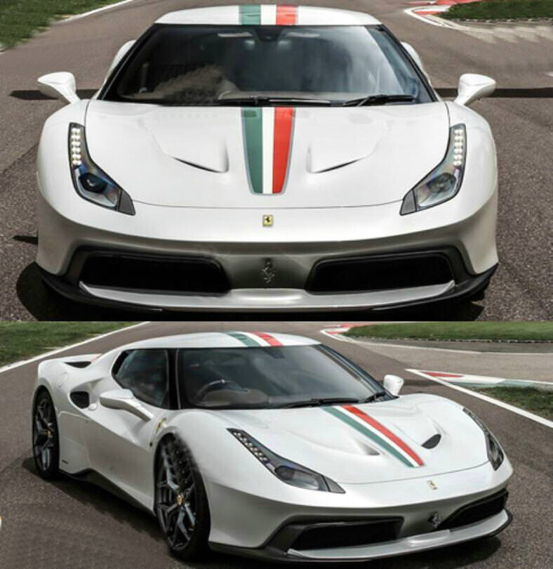 Graphics Racing Stripe Car Sticker Tricolor Italy Flag Decal For Ferrari 488 458