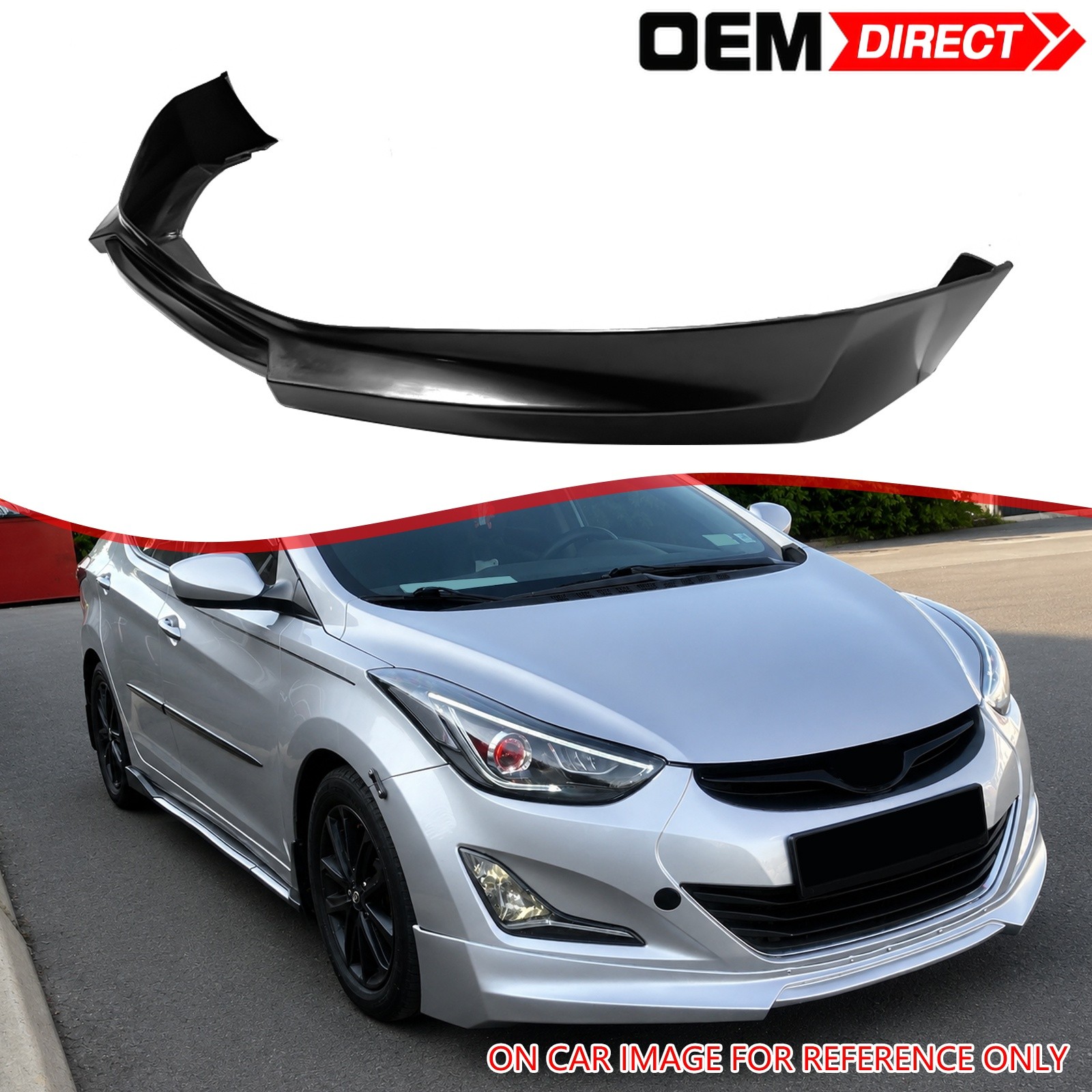 Fits 11-15 Hyundai Elantra Factory FL Style Front Bumper Lip Chin Spoiler PU