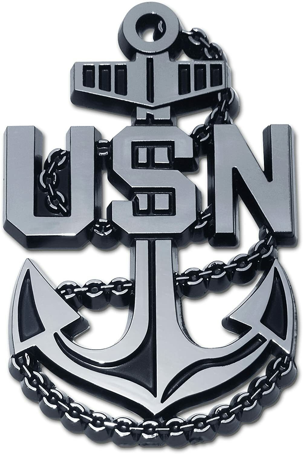 NEW U.S. Navy Anchor Chrome Auto Emblem. 3.25” x 2”