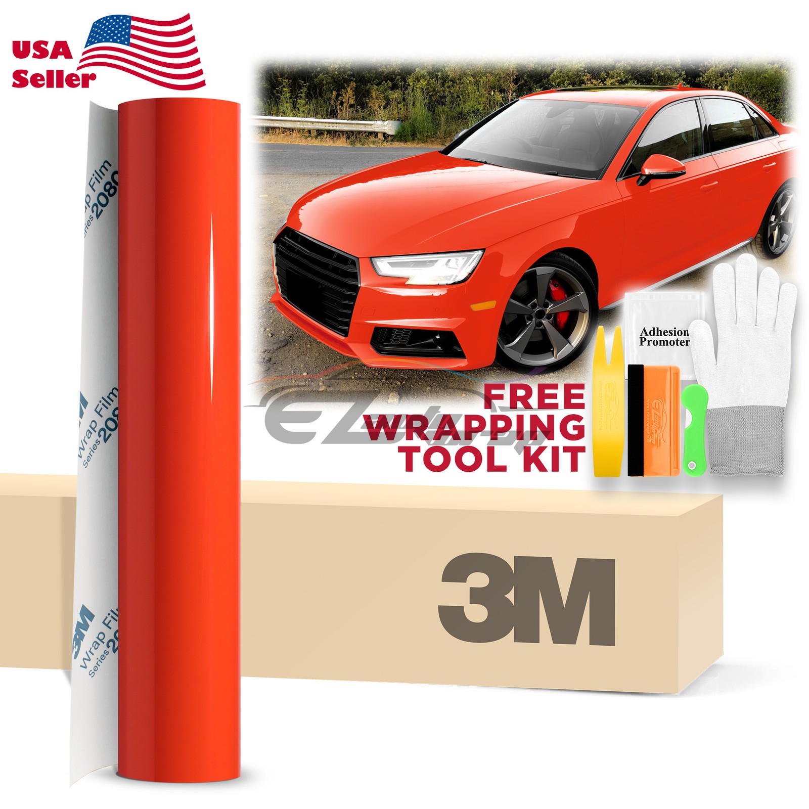 Genuine 3M 2080 G13 Gloss Hot Rod Red Vinyl Wrap Vehicle Film Decal  Sheet Roll