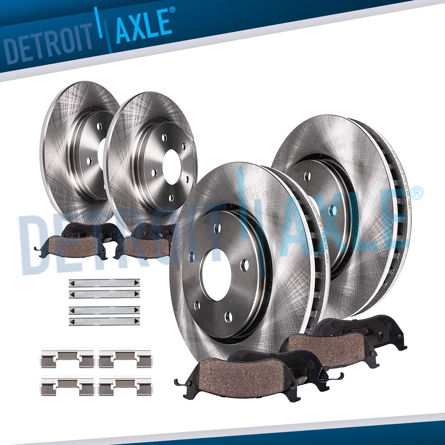 Front & Rear Rotors + Brake Pads for 2005 - 2010 Jeep Grand Cherokee Commander