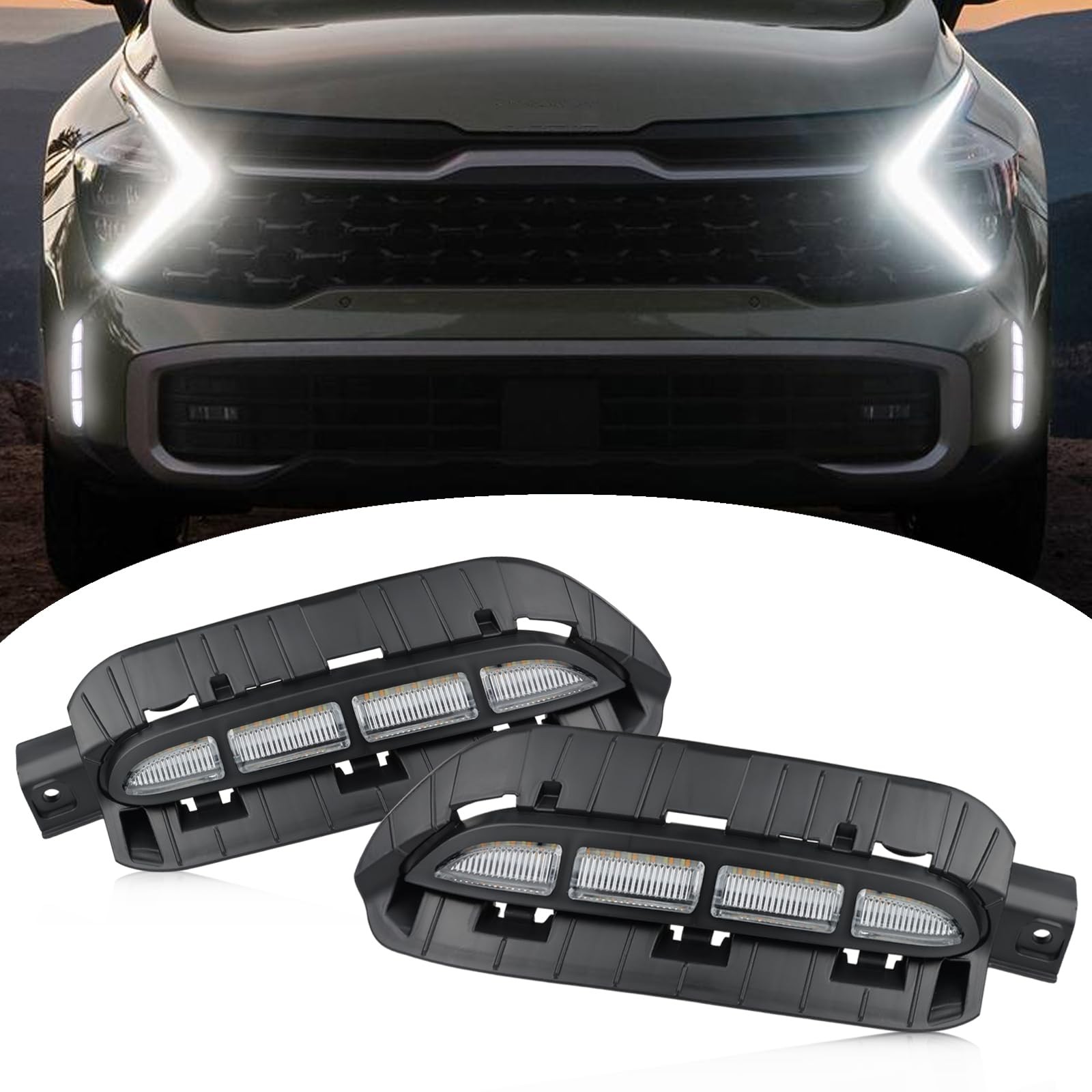 Fits KIA Sportage x-pro 2023 2024 Daytime Running Light DRL Fog Lamp Turn Signal Fits KIA Sportage x-pro 2023 2024 Daytime Running Light DRL Fog Lamp Turn Signal