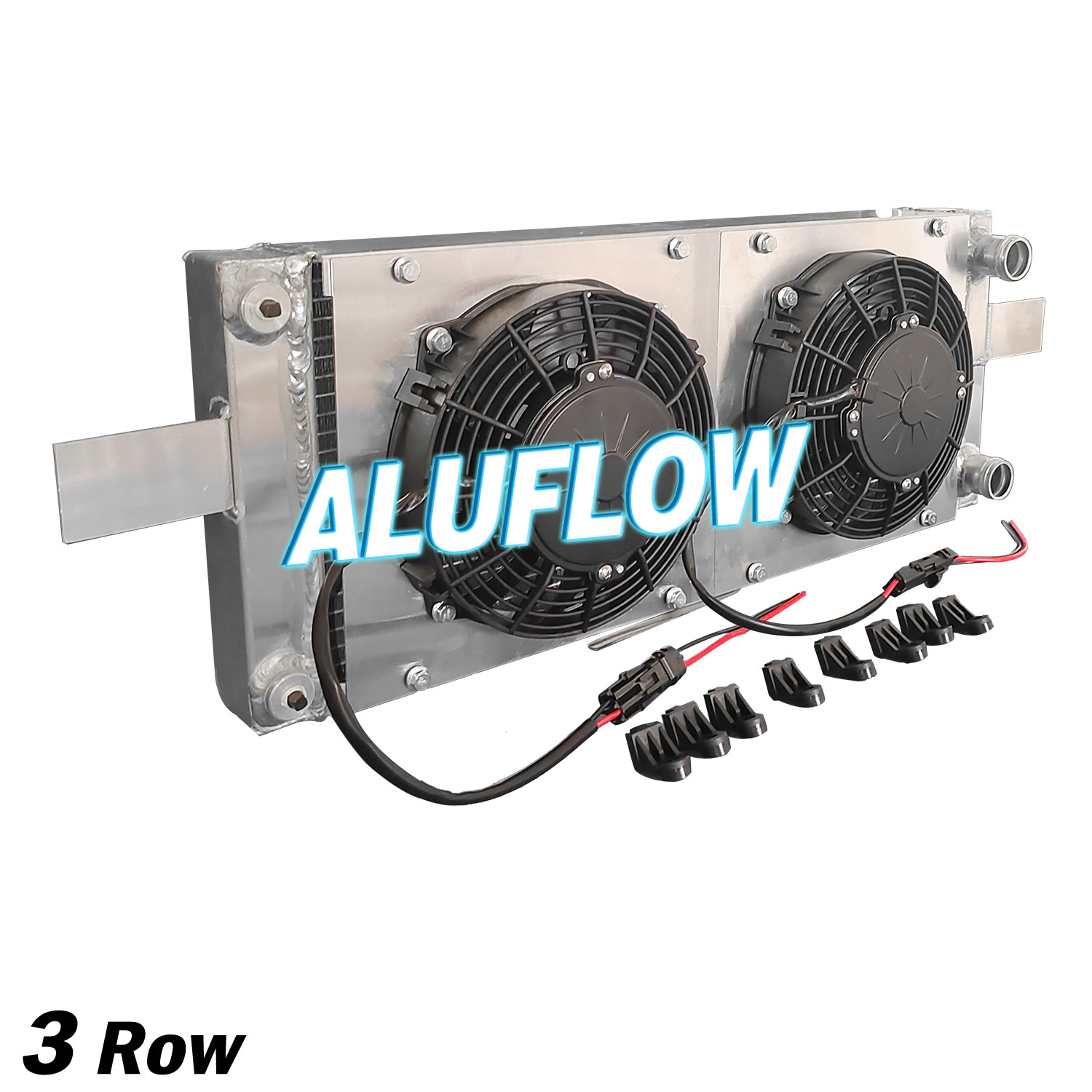 Universal Pocket Tucked Aluminum Radiator＋Fan For Honda Civic CRX-RH249525 3 ros
