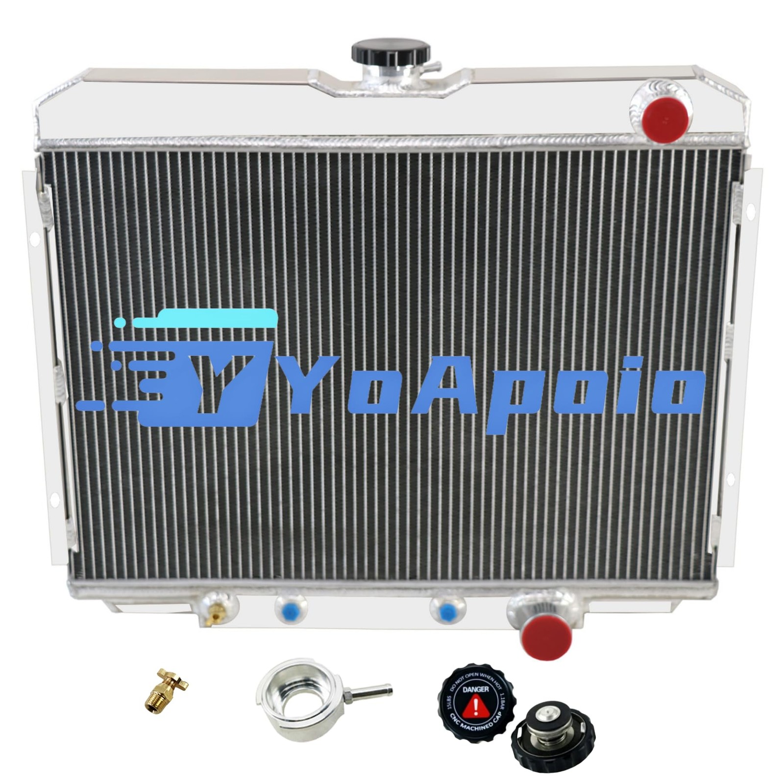 3 Row Aluminum Radiator for Ford Mustang Mercury Cougar 1967-1970 68 69 V8