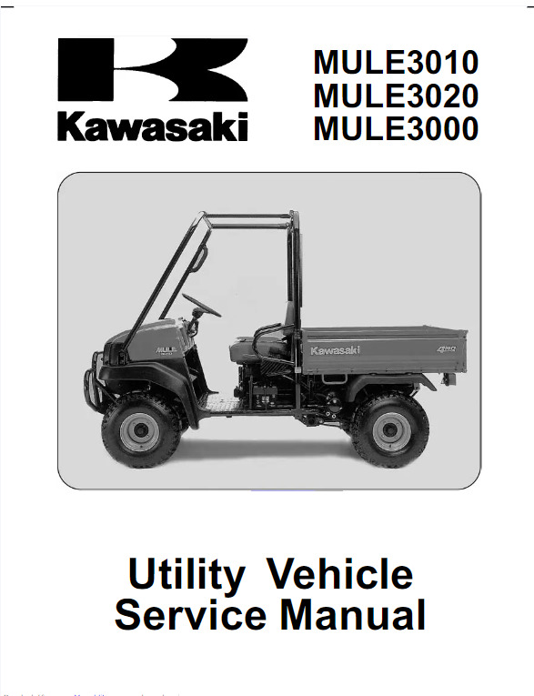 2001-2008 kawasaki mule 3000, 3010, 3020 Service Repair Shop Manual COMB BOUND