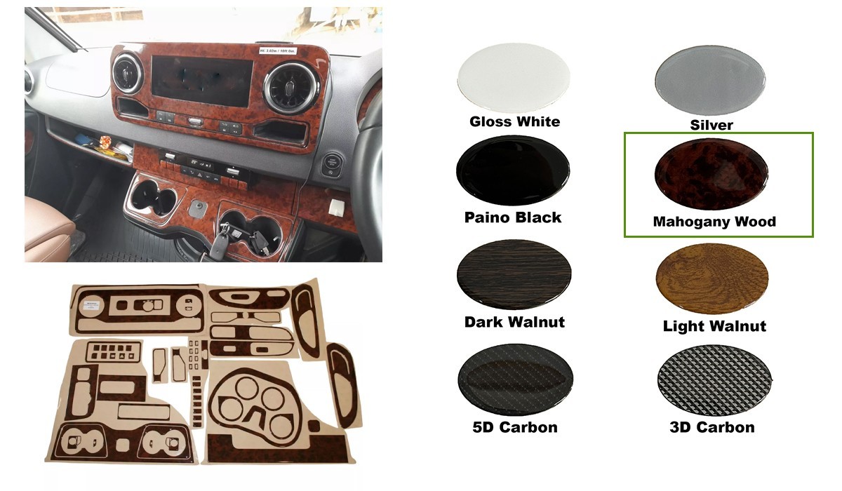 Wood Look Dash Trim Kit for Mercedes Sprinter W907 2018-2024 Auto Interior Panel