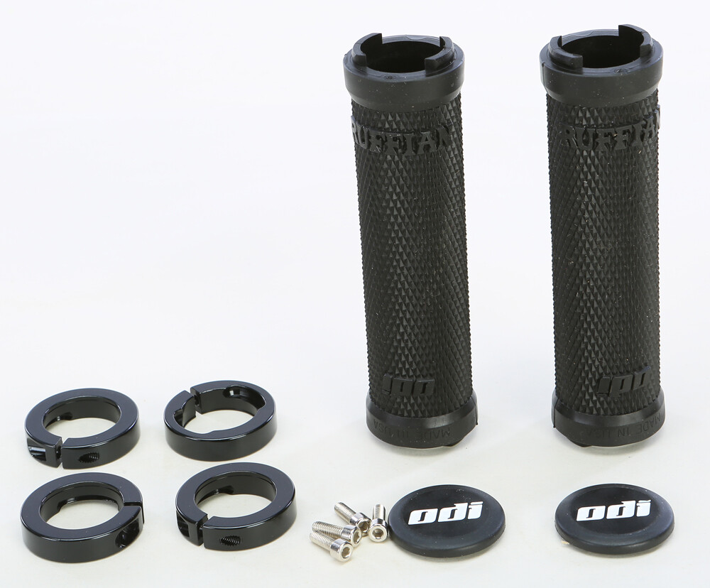 ODI - Ruffian No-Flange Lock-On Grip Black/Black 130mm | L31RFB-B